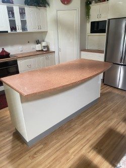 Kitchen island before resurfacing